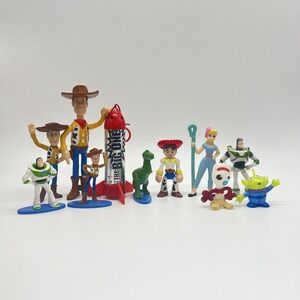 Disney Toy Story Figure Toy Lot Of 11 Woody Buzz Bo Peep Alien Forky Cake Topper